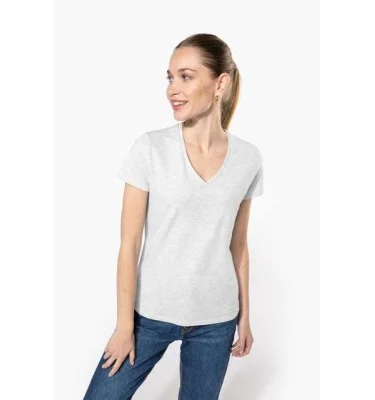 LADIES' SHORT-SLEEVED V-NECK T-SHIRT