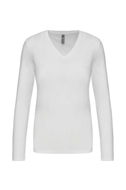 LADIES' LONG-SLEEVED V-NECK T-SHIRT