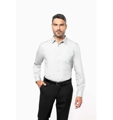 MEN'S LONG-SLEEVED COTTON POPLIN SHIRT