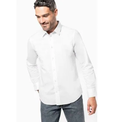 LONG-SLEEVED COTTON/ELASTANE SHIRT