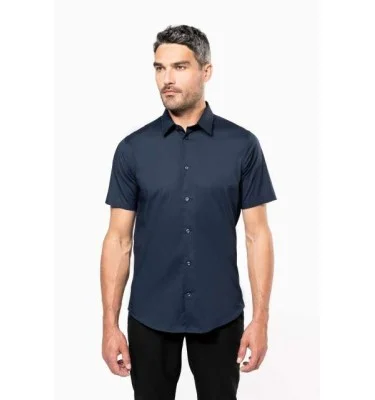 SHORT-SLEEVED COTTON/ELASTANE SHIRT