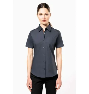 LADIES' SHORT-SLEEVED COTTON/ELASTANE SHIRT