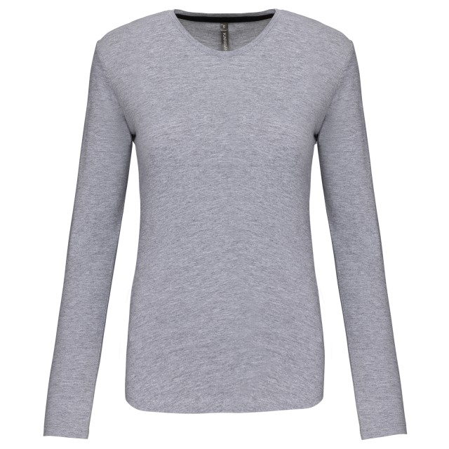 LADIES' LONG-SLEEVED CREW NECK T-SHIRT