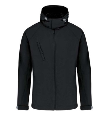 MEN'S DETACHABLE HOODED SOFTSHELL JACKET