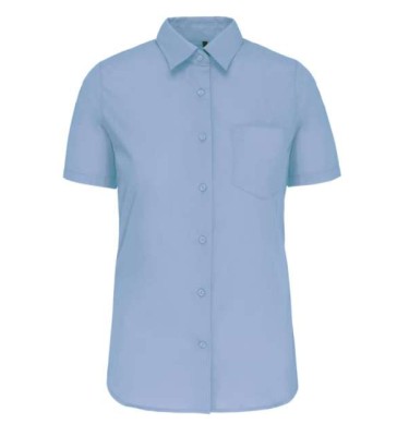 LADIES' SHORT-SLEEVED COTTON POPLIN SHIRT