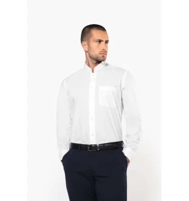 MEN'S LONG-SLEEVED MANDARIN COLLAR SHIRT