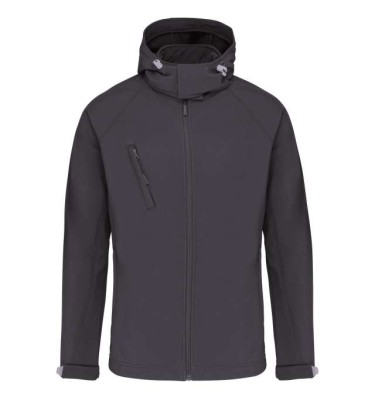 MEN'S DETACHABLE HOODED SOFTSHELL JACKET