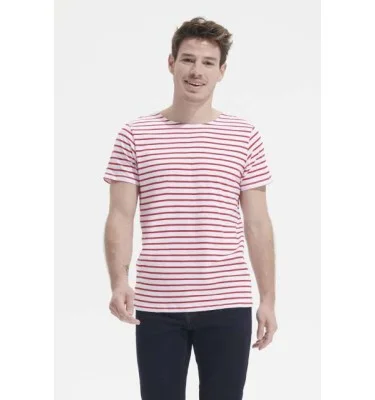 SOL'S MILES MEN - ROUND NECK STRIPED T-SHIRT