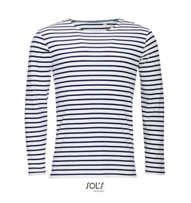 SOL'S MARINE MEN - LONG SLEEVE STRIPED T-SHIRT