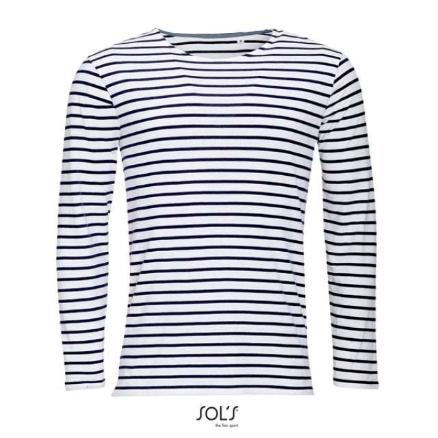 SOL'S MARINE MEN - LONG SLEEVE STRIPED T-SHIRT