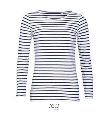 SOL'S MARINE WOMEN - LONG SLEEVE STRIPED T-SHIRT