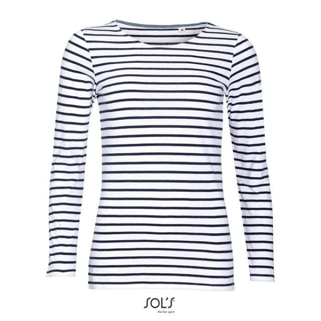 SOL'S MARINE WOMEN - LONG SLEEVE STRIPED T-SHIRT