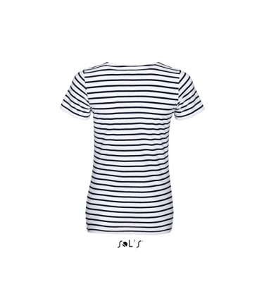 SOL'S MILES WOMEN - ROUND NECK STRIPED T-SHIRT