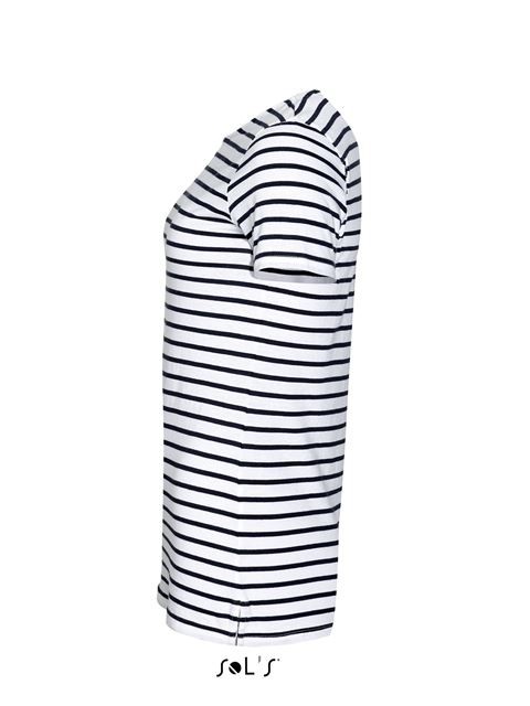 SOL'S MILES WOMEN - ROUND NECK STRIPED T-SHIRT