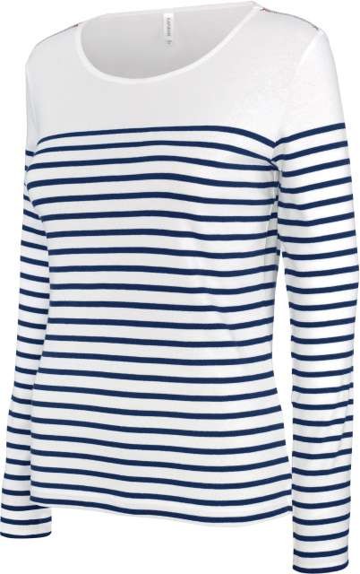 LADIES’ LONG-SLEEVED BRETON STRIPE TOP