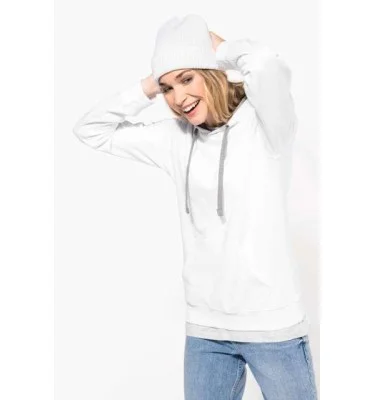 LADIES’ CONTRAST HOODED SWEATSHIRT