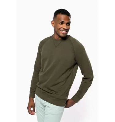 MEN'S ORGANIC COTTON CREW NECK RAGLAN SLEEVE SWEATSHIRT