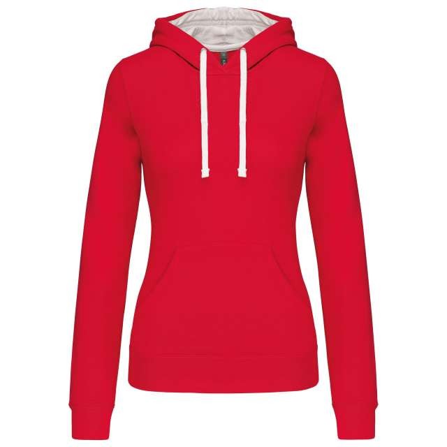 LADIES’ CONTRAST HOODED SWEATSHIRT