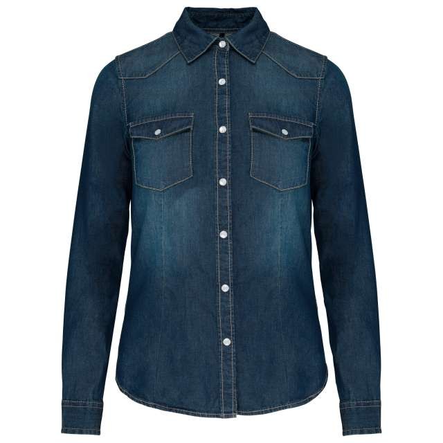 LADIES' LONG-SLEEVED DENIM SHIRT