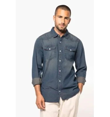 MEN'S LONG-SLEEVED DENIM SHIRT