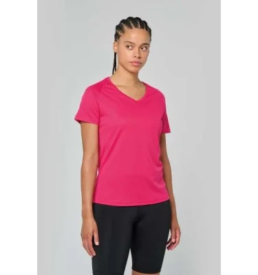LADIES’ V-NECK SHORT-SLEEVED SPORTS T-SHIRT