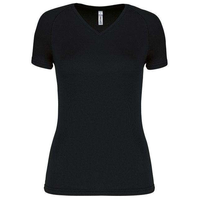LADIES’ V-NECK SHORT-SLEEVED SPORTS T-SHIRT
