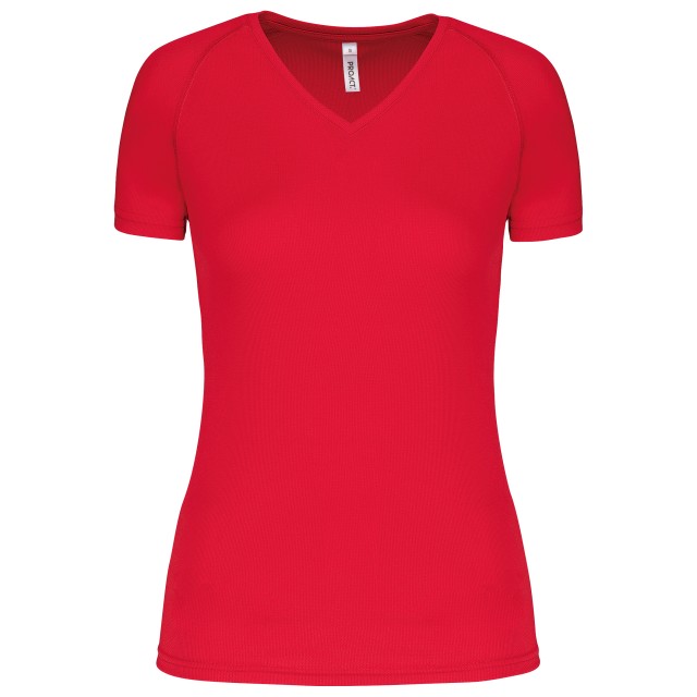 LADIES’ V-NECK SHORT-SLEEVED SPORTS T-SHIRT