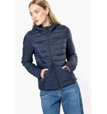 LADIES' LIGHTWEIGHT HOODED PADDED JACKET