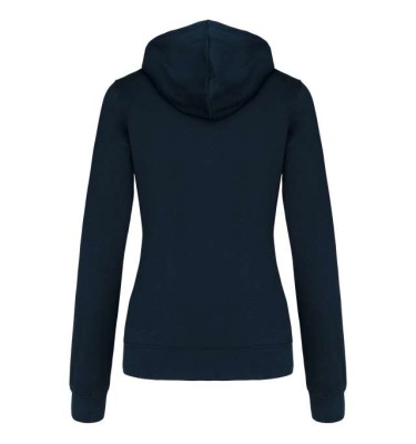 LADIES’ CONTRAST HOODED FULL ZIP SWEATSHIRT