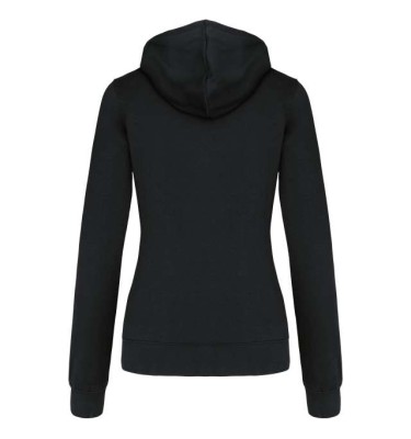 LADIES’ CONTRAST HOODED FULL ZIP SWEATSHIRT