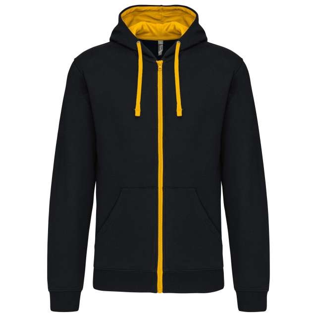 MEN'S CONTRAST HOODED FULL ZIP SWEATSHIRT