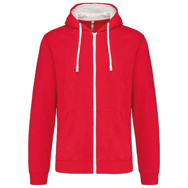 MEN'S CONTRAST HOODED FULL ZIP SWEATSHIRT