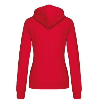 LADIES’ CONTRAST HOODED FULL ZIP SWEATSHIRT