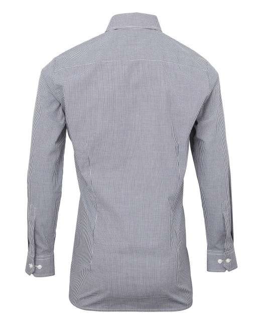 MEN'S LONG SLEEVE GINGHAM COTTON MICROCHECK SHIRT