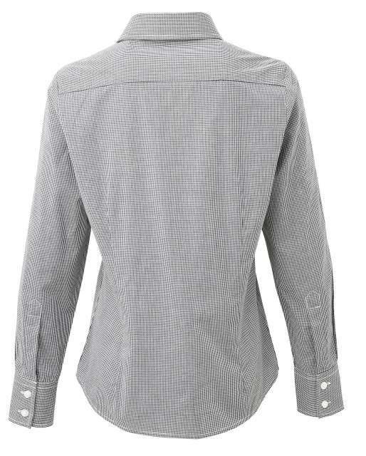 WOMEN'S LONG SLEEVE GINGHAM MICROCHECK SHIRT