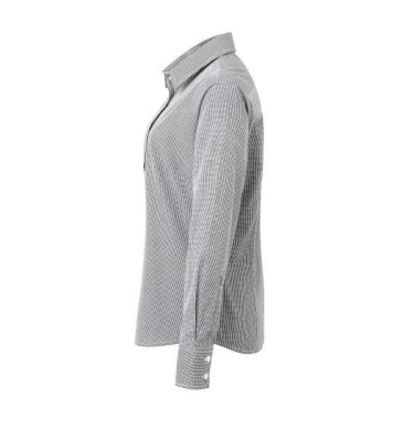 WOMEN'S LONG SLEEVE GINGHAM MICROCHECK SHIRT