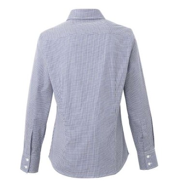WOMEN'S LONG SLEEVE GINGHAM MICROCHECK SHIRT