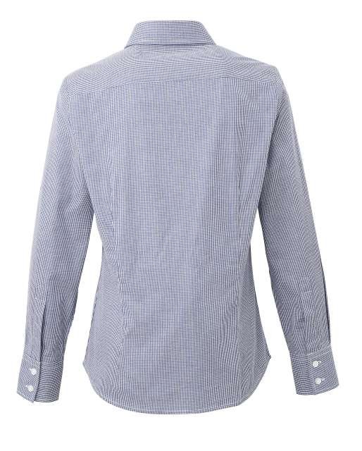 WOMEN'S LONG SLEEVE GINGHAM MICROCHECK SHIRT