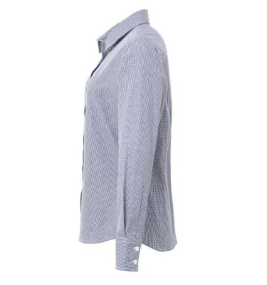 WOMEN'S LONG SLEEVE GINGHAM MICROCHECK SHIRT