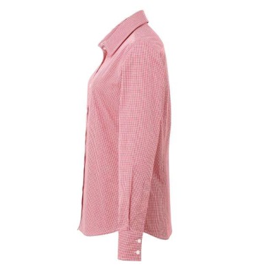 WOMEN'S LONG SLEEVE GINGHAM MICROCHECK SHIRT