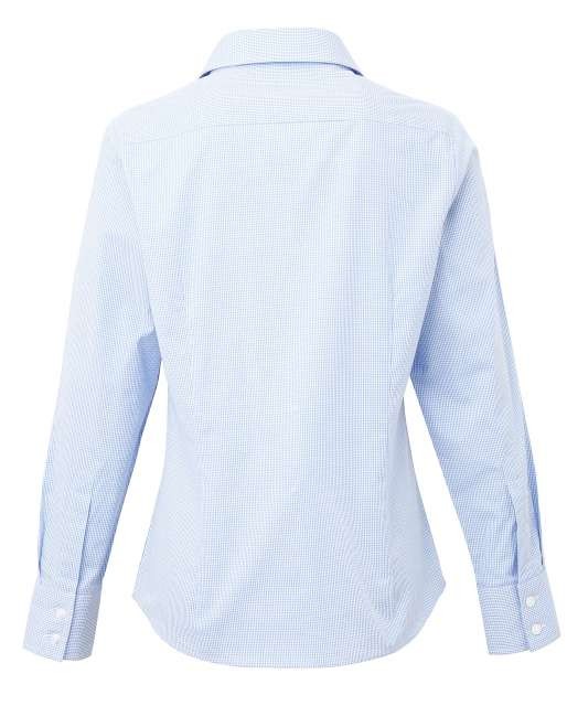 WOMEN'S LONG SLEEVE GINGHAM MICROCHECK SHIRT