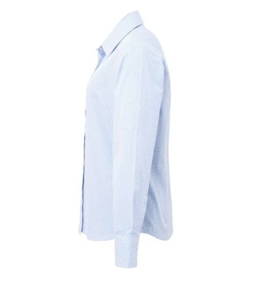 WOMEN'S LONG SLEEVE GINGHAM MICROCHECK SHIRT