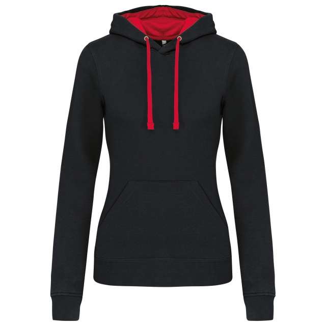 LADIES’ CONTRAST HOODED SWEATSHIRT