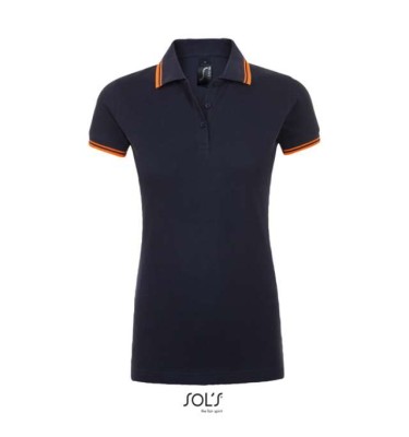 French navy/neon orange