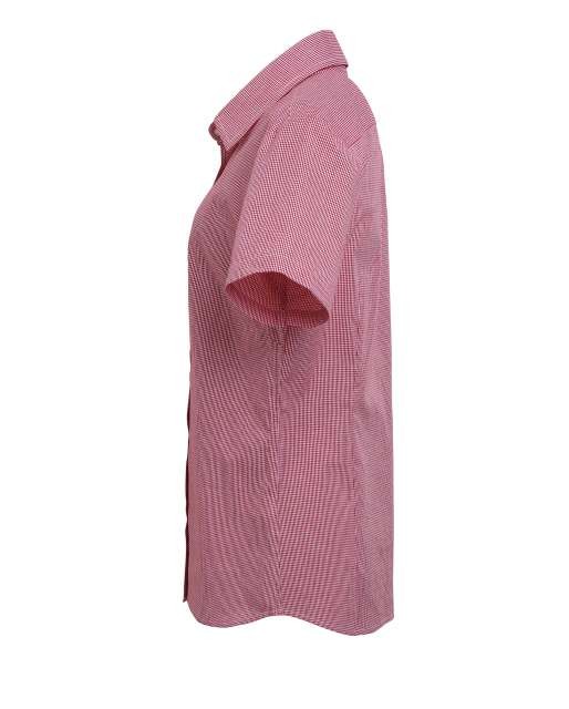 WOMEN'S SHORT SLEEVE GINGHAM MICROCHECK SHIRT
