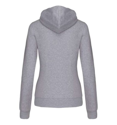 LADIES’ CONTRAST HOODED FULL ZIP SWEATSHIRT