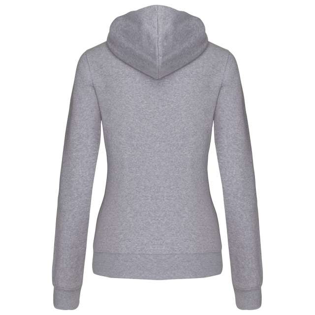 LADIES’ CONTRAST HOODED FULL ZIP SWEATSHIRT