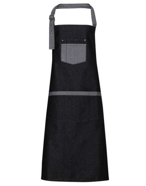 'DOMAIN' CONTRAST DENIM BIB APRON