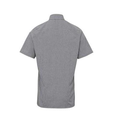 MEN'S SHORT SLEEVE GINGHAM COTTON MICROCHECK SHIRT