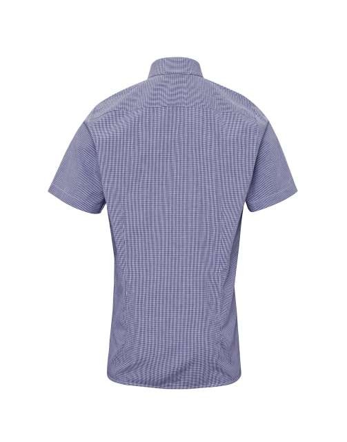 MEN'S SHORT SLEEVE GINGHAM COTTON MICROCHECK SHIRT